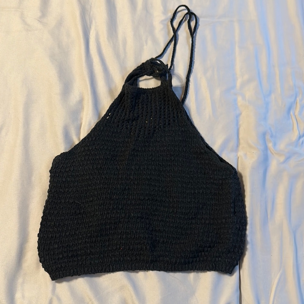 Hollister high neck crochet top
